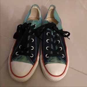 black, blue, white with orange low too converse